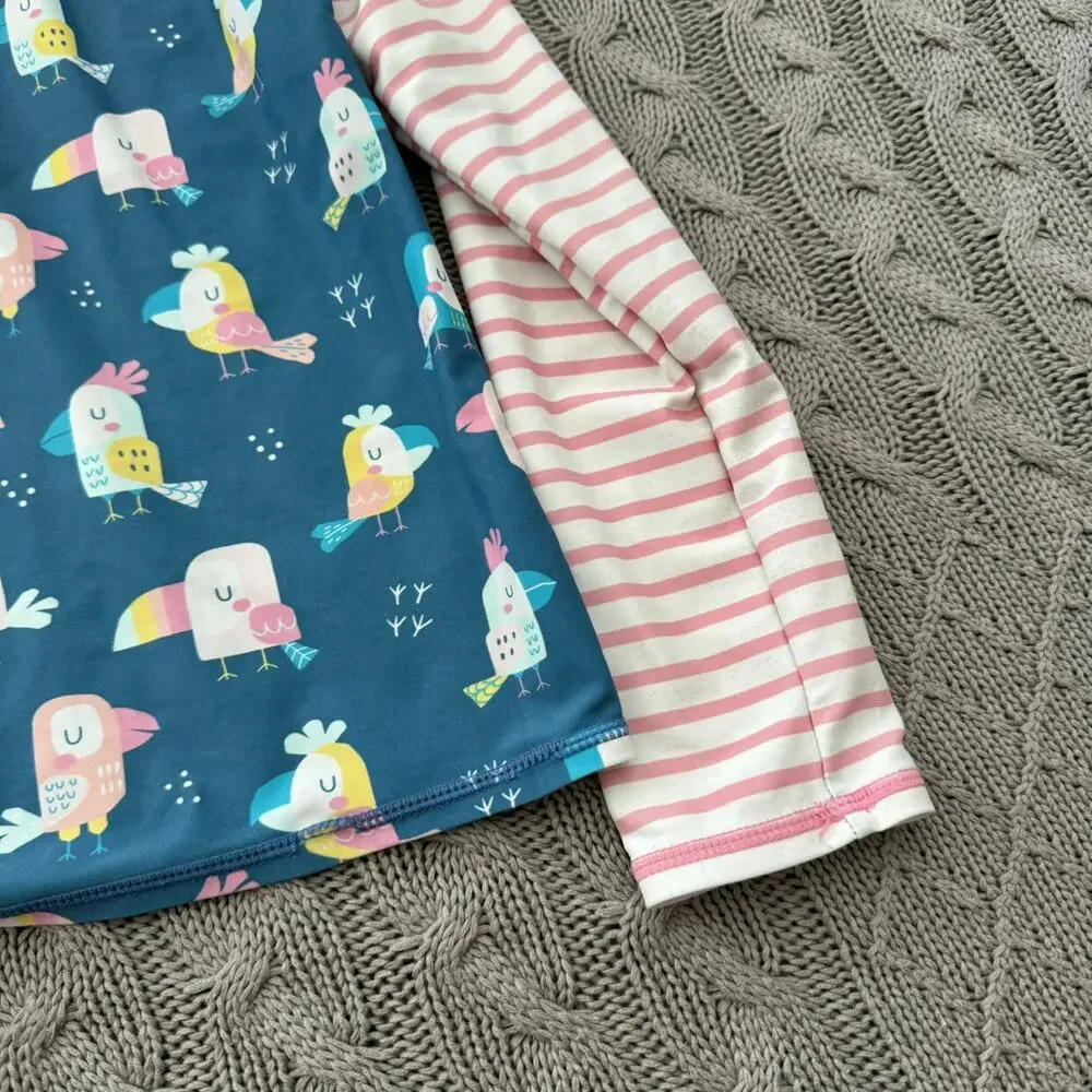 RuffleButts Bird & Stripes Rash Guard ~ 8 - Picture 7 of 8